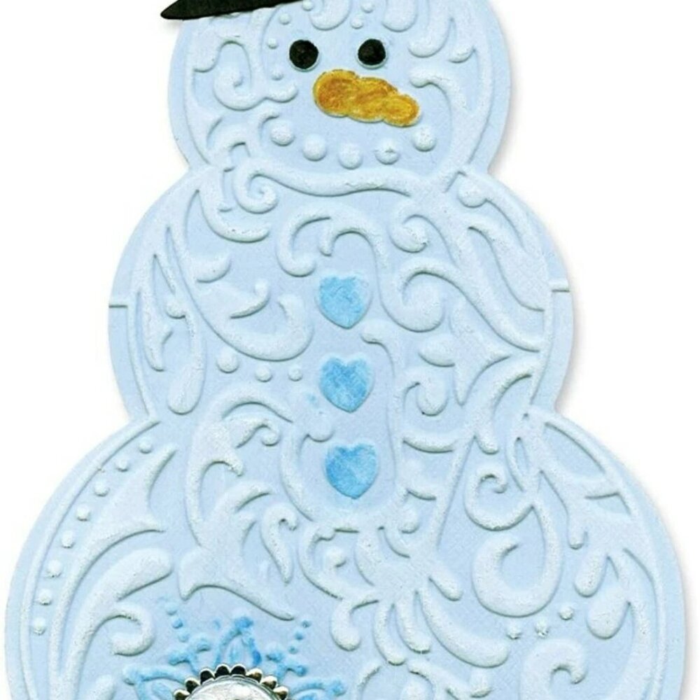 Sizzix BIGZ SNOWMAN & HAT 657367 Plus EMBOSSING FOLDER! NIB​
